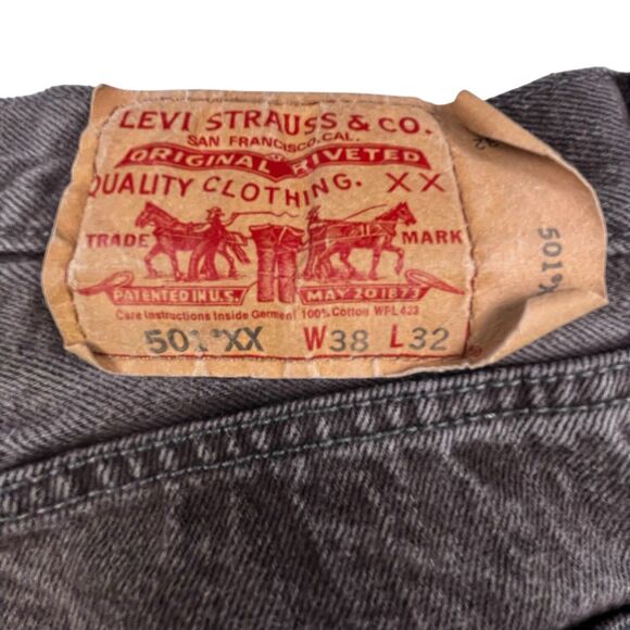 Levis 501 XX Jeans Men 36x30 (38x32 Tag) Button Fly Straight Fit Gray Wash Denim - Picture 8 of 13